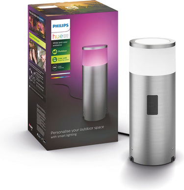 Philips hue calla sokkellamp - wit en gekleurd licht - roestvrij staal - laag