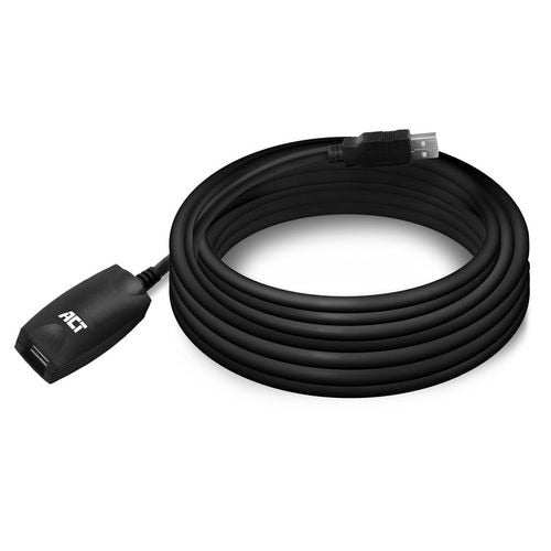 Act connectivity usb 2.0 signaalversterker, 5 meter verlengkabel (zwart)