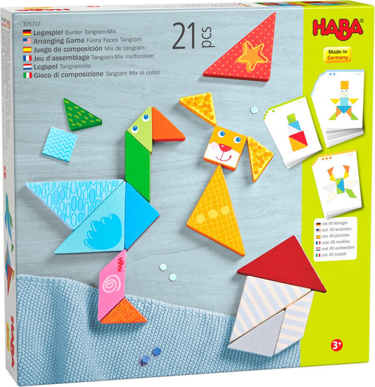 Haba vormenspel tangrammix 21,9 x 21,9 cm hout 21-delig