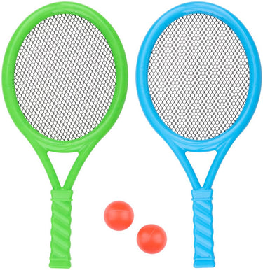 Eddy toys tennis set 4 delig - tennis playset met 2 tennisrackets en 2 ballen - tennis set voor 2 spelers - lichtgewicht rackets - buitenspeelgoed voor tuin en strand - item 29756