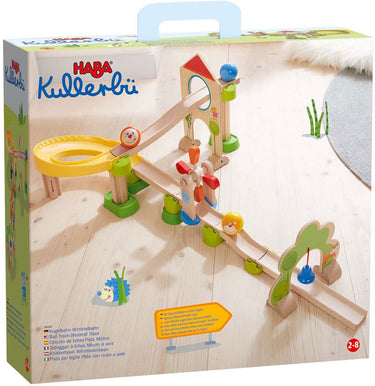 Haba speelgoed | wooden toys - knikkerbaan rollebollen - basisdoos - windmolenbaan