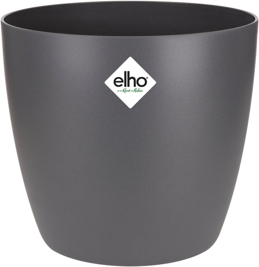 Elho brussels rond 20 - bloempot voor binnen - 100% gerecycled plastic - ø 20.0 x h 18.7 cm - antraciet