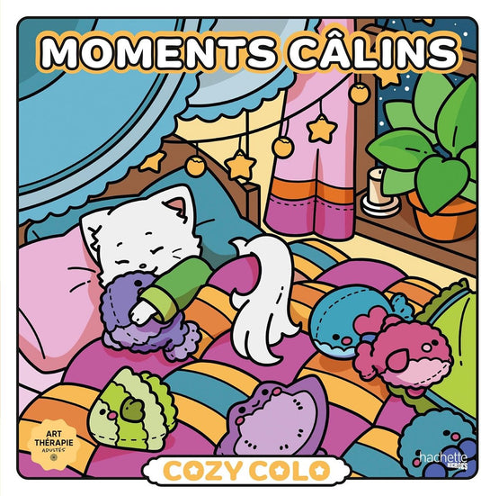 Hachette heroes atelier créatif autres licences cozy colo cozy colo - moments calins cuddly moments - hachette - kleurboek voor volwassenen en kinderen