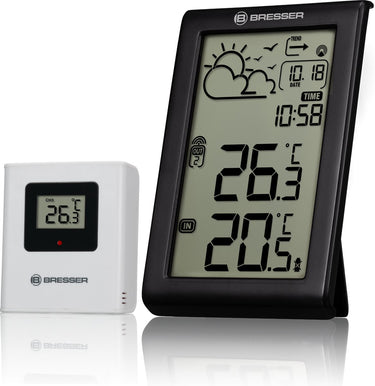 Bresser weerstation - meteo temp w - dcf-radiosignaal - grote cijfers - vorstalarm - thermo hygro meter