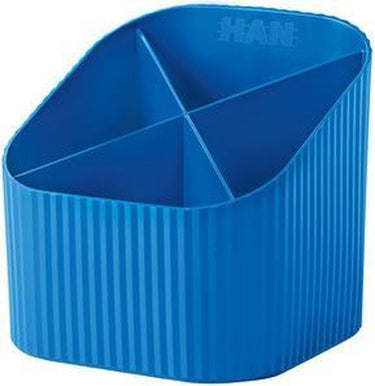 Han pennenkoker - re-x-loop - 4-vaks - blauw - 100% gerecycled materiaal - ha-17238-914