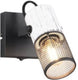 Trio tosh - spot - zwart wit - excl. 1x e14 15w - wandspot met schakelaar - houten elementen in wit