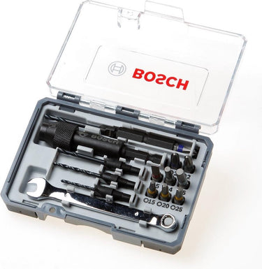 Bosch 20 deligedrill and drive set - bitset - met hss boren - schroefsleutel