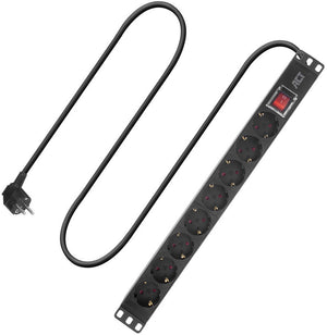 Act extension lead type f 8 plug sockets 2.5 m