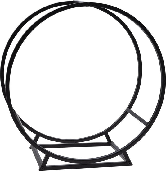 Pro garden brandhoutrek - metaal - zwart - 50 x 25 x 51 cm - openhaard accessoires
