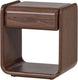 Woood elura nachtkastje met lade - hout fineer - bruin - 50x40x40