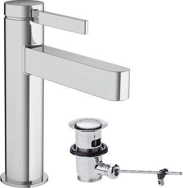 Hansgrohe finoris - wastafelmengkraan - ééngreeps bediening - met trekwaste - 110mm - chroom
