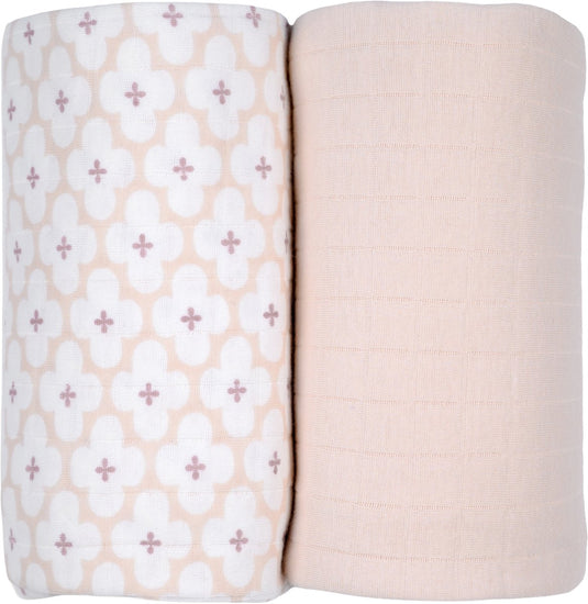 Lodger swaddler - 2 stuks - 110 x 110 cm - matcha powder