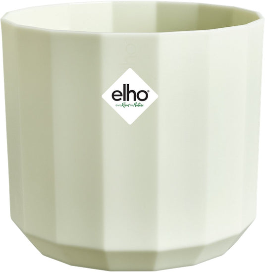 Elho facet rond 26cm - bloempot voor binnen - 100% gerecycled plastic - ø 25.9 x h 23.3 cm - theegroen
