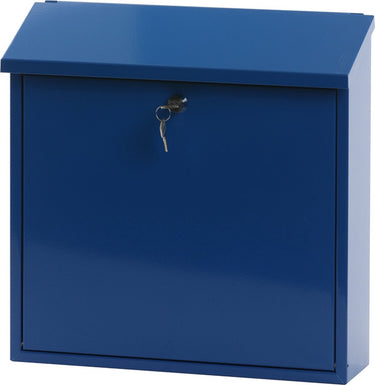 V-part - wandbrievenbus malagan - galvanized steel powder coated - blauw - brievenbus