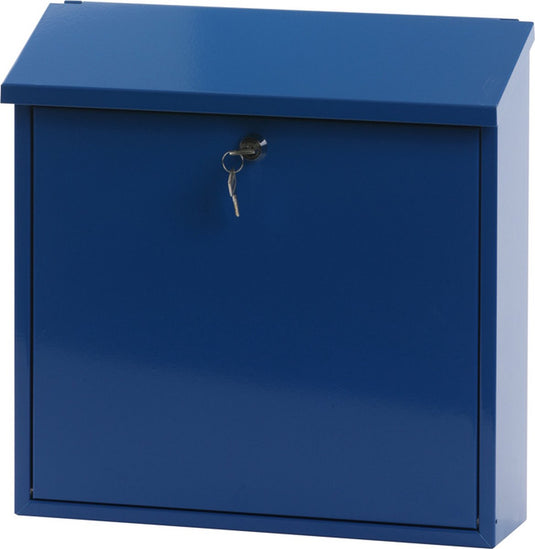V-part - wandbrievenbus malagan - galvanized steel powder coated - blauw - brievenbus