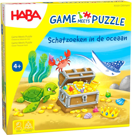 Haba spel puzzel schatzoeken in de oceaan educatief kinderspel.