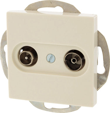 Jung as500 radio tv wandcontactdoos - inbouw - crème