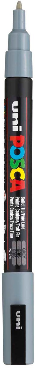 Uni posca pc3m acrylmarker grijs - ronde punt tot 1,3 mm