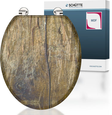Schütte wc-bril 80024 solid wood - mdf-hout - rvs-scharnieren - belastbaar tot 175 kg - decor - 3-zijdige print