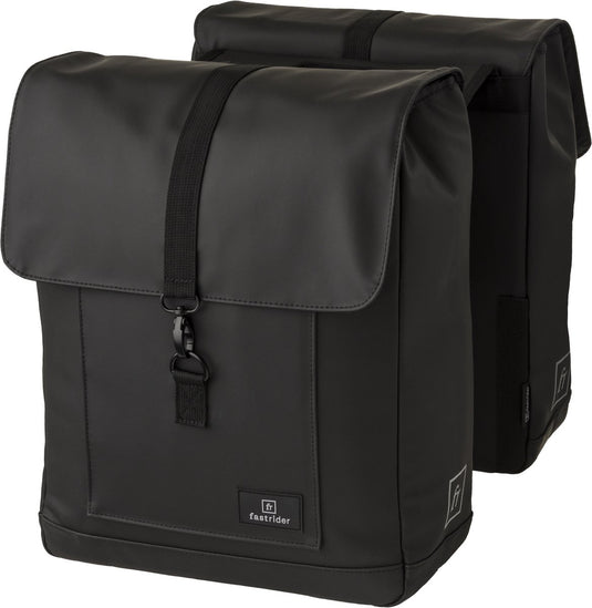Fastrider jaxx ii dubbele fietstas – mik-compatibel – 28l – waterafstotend – incl. laptopvak – zwart
