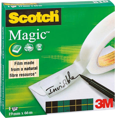 Scotch beschrijfbaar plakband - magic - 1 rol à 66 meter (breedte 1,9 cm)