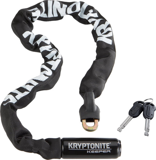 Kryptonite keeper 785-ketting met geïntegreerd slot – kettingslot fiets – fietsslot met ketting voor elektrische fiets – 85 cm – staal – zwart