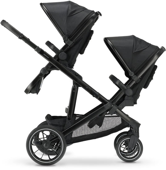 Deryan evy v2 duo kinderwagen - uitbreidbaar - extra zitje - zwart