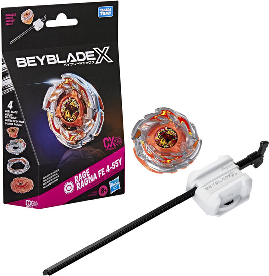 Beyblade x rage ragna fe 4-55y cx infinity starterpack, tol en launcher