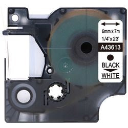 Labeltape rillstab o43613 zwart, wit