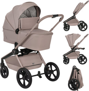 Lionelo freya 2in1 kinderwagen – reiswieg wandelwagen – vanaf geboorte tot 22 kg – premium buggy - pu-wielen met vering – voor- achterwaarts zitje – upf50+ kap – compleet accessoiresysteem