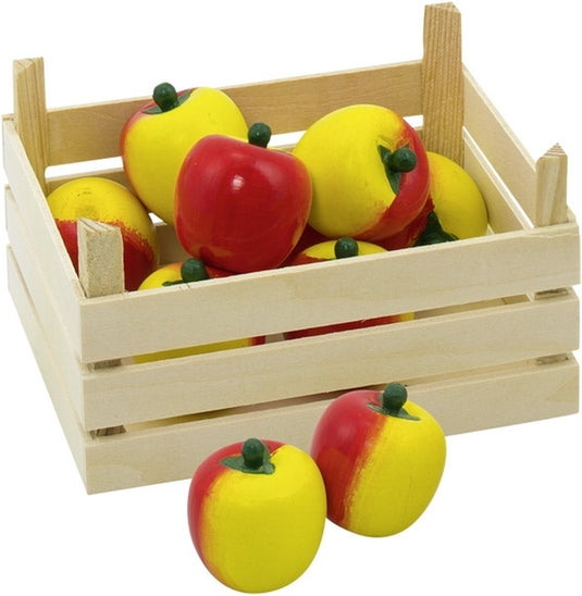 Goki houten appels in kist, 10dlg.
