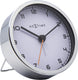 Nextime - wekker - 9 x 9 x 7.5 cm - metaal - wit - 'company alarm'