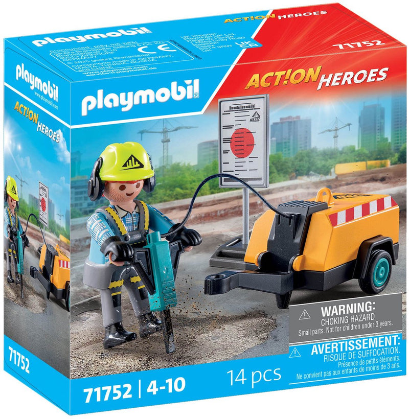 Load image into Gallery viewer, Playmobil action heroes bouwvakker - 71752
