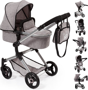 Bayer design - combi poppenwagen neo vario - grijs