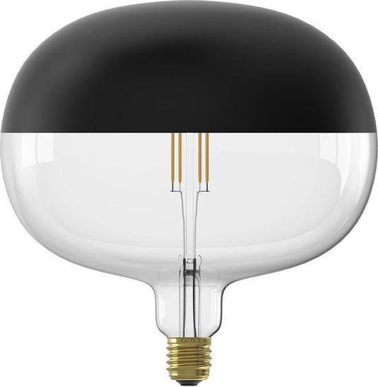 Calex boden kopspiegel zwart - e27 led lamp - filament lichtbron dimbaar - 6w - warm wit licht