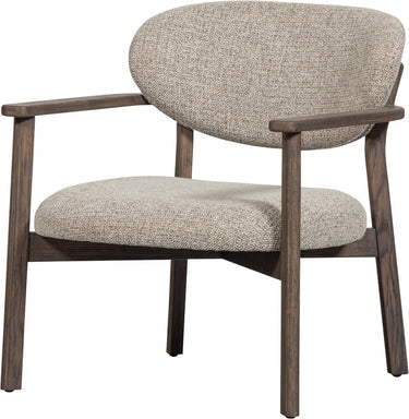 Woood udar fauteuil met houten frame - polyester - donkerbruin
