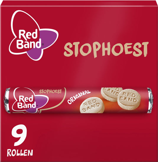 Red band stophoest - keel snoep - verzachtende smaak - 9 rolllen a 40g