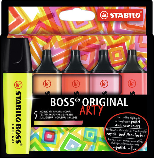 Stabilo boss original - markeerstift - hoogste kwaliteit - etui met 5 kleuren