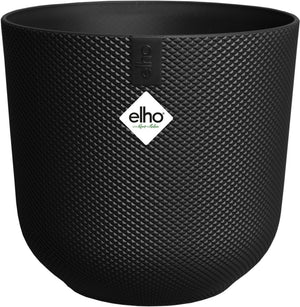 Elho jazz rond 26 bloempot voor binnen - woonaccessoire van 100% gerecycled plastic - ø 26 x h 24.2 cm - living black