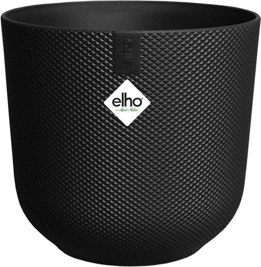Elho jazz rond 26 bloempot voor binnen - woonaccessoire van 100% gerecycled plastic - ø 26 x h 24.2 cm - living black