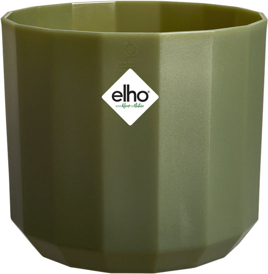 Elho facet rond 23cm - bloempot voor binnen - 100% gerecycled plastic - ø 22.7 x h 20.4 cm - bos groen