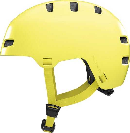 Abus fietshelm xoxo mono yellow s - 51-55 cm - geel - geschikt voor gebruik op elektrische fietsen - stadsfietsen - 370 g