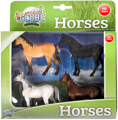 Kids globe paarden, 4st. 1:32