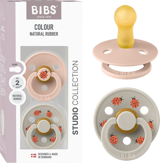 Bibs colour fopspeen - 6-18 mnd - 2-pack - ronde - blush sand