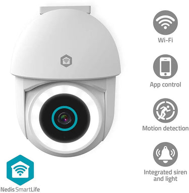 Nedis smartlife buitencamera – 3mp – wifi – spotlight – pan tilt – ip65 – wit