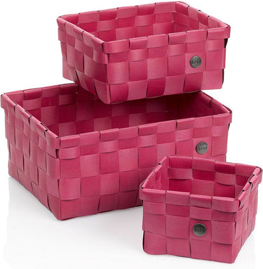Kela mand, set van 3 stuks, polypropyleen, framboos rood - | neo