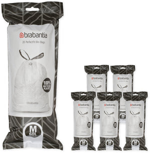 Brabantia perfectfit vuilniszakken - 60 l - code m - 6 rollen x 20 stuks