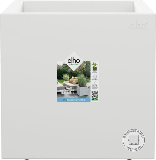 Elho vivo next vierkant 40 - plantenbak voor binnen buiten - 100% gerecycled plastic - l 39.0 x h 37.9 cm - wit