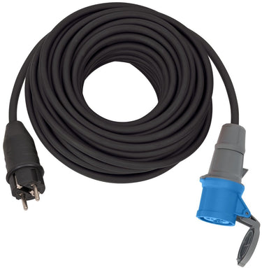 Brennenstuhl camping stroomkabel | cee 7 7 - cee 3-pins 230v 16a | 3x 2,50mm | ip44 | zwart | 25 meter