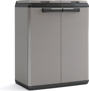 Keter split basic recycling vuilnisbak voor buiten - 68x39x85 cm - grijs zwart